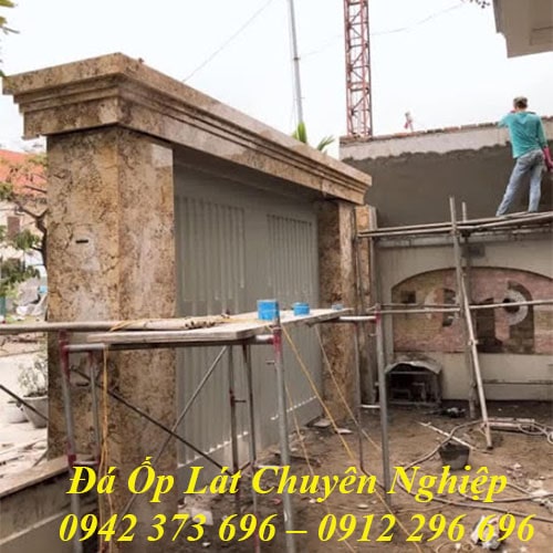 Mẫu Đá Ốp Cột Cổng Đẹp – Thi Công Tru Cổng Vuông Ốp Đá Granite Hà Nội