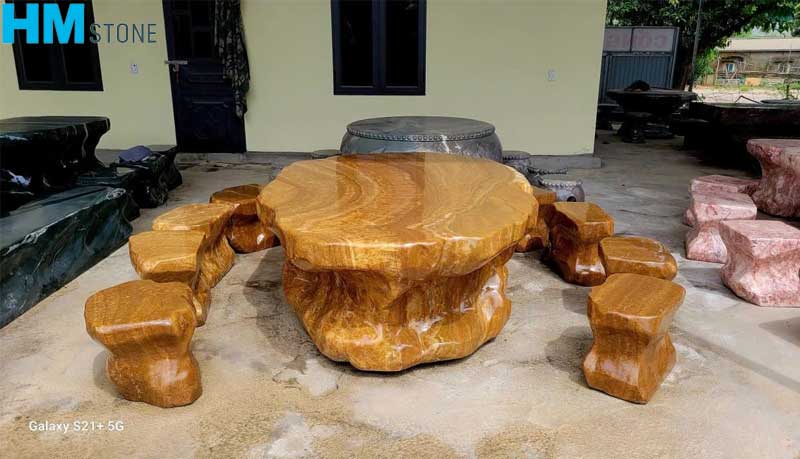 ban ghe da nguyen khoi ninh binh TOP 6 bộ bàn ghế đá nguyên khối Ninh Bình đẹp, đẳng cấp