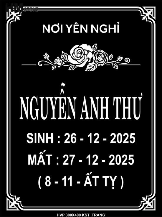 Cách ghi bia mộ cho trẻ sơ sinh