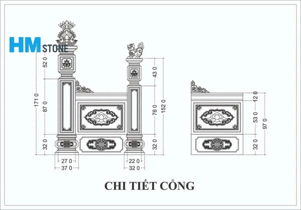 Bản vẽ cổng lăng mộ