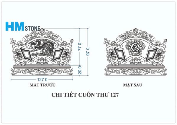 Thiết kế cuốn thư đá