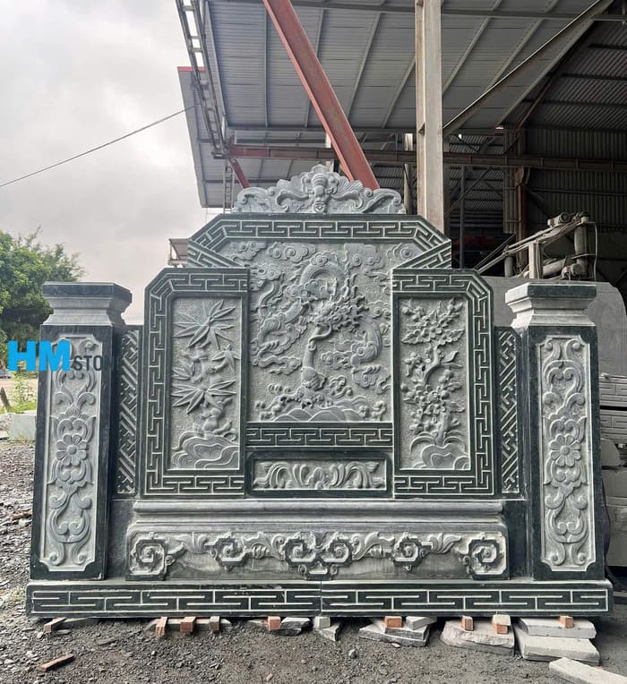 cuon thu da lang mo 4 Kích thước bình phong đá