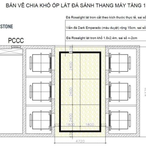 Bản vẽ ốp đá thang máy