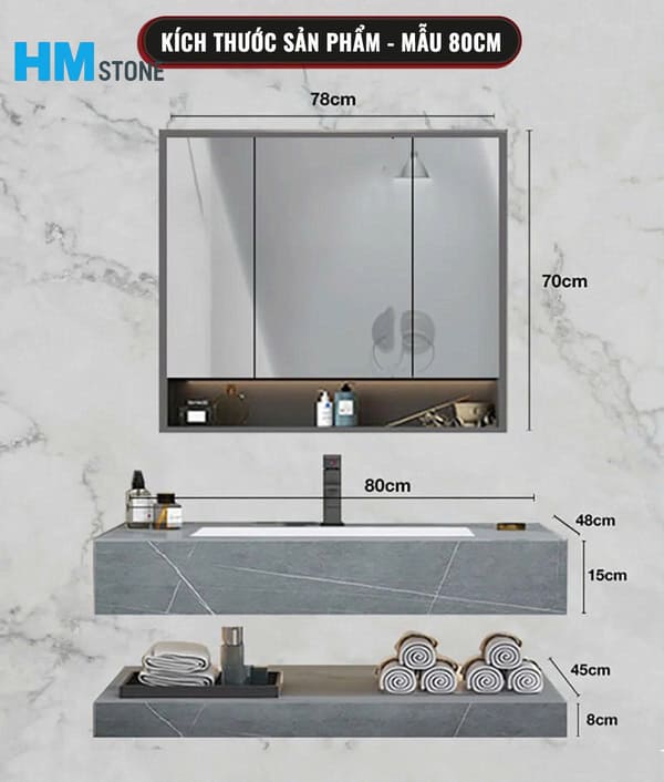 kich thuoc mat ban da lavabo 2 Kích thước bàn đá lavabo âm