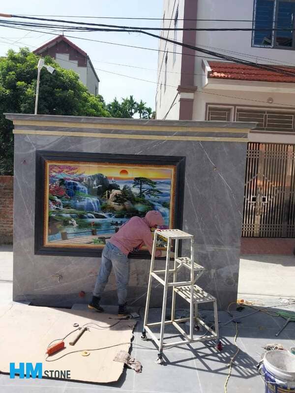 Mặt tiền đá nung kết