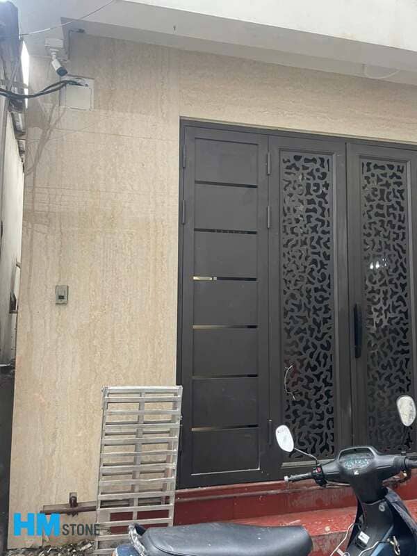 Mặt tiền đá nung kết travertine
