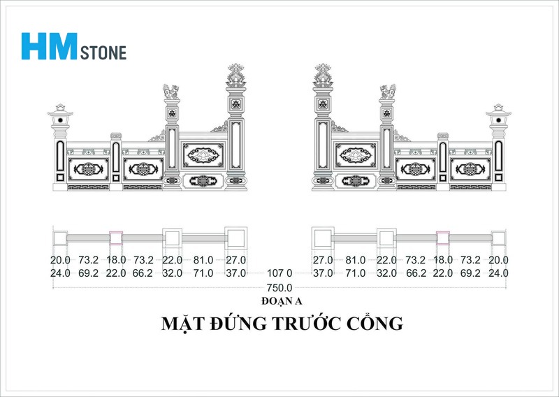 Kích thước cổng lăng mộ đá
