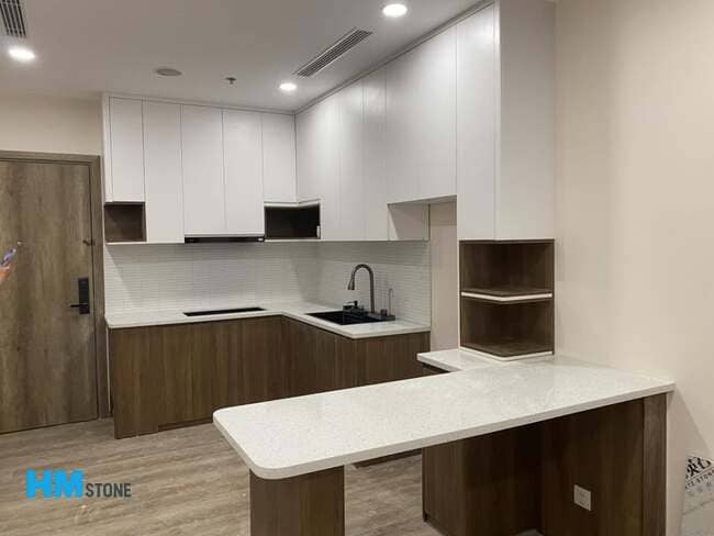 da kim sa trang lam mat bep 4 Đá kim sa trắng làm mặt bếp